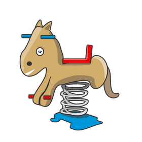 Kids spring horse clipart