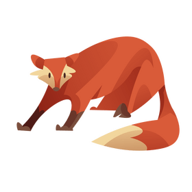 Fox playful clipart