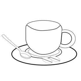 Cup of coffee drawing black and white clipart free download