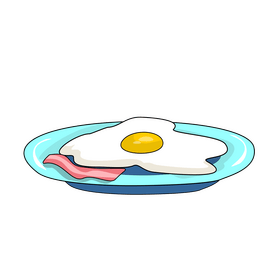 Breakfast with fried egg and bacon clipart