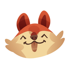 Fox head tongue clipart