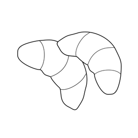 Croissants black and white clipart