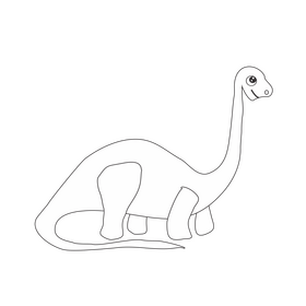 Brachiosaure dinosaur black and white clipart