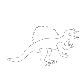 Dinosaur spinosaurus black and white clipart
