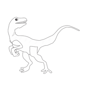 Velociraptor dinosaur black and white clipart