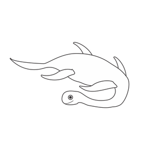 Free dinosaur elasmosaurus black and white clipart