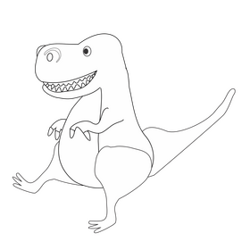 Free dinosaur t rex black and white clipart