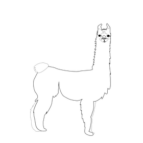 Llama illustration black and white clipart free download