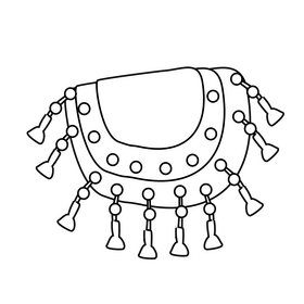 Llama saddle black and white clipart