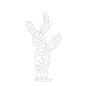Free cactus black and white clipart