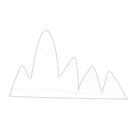 Cartoon snow hills black and white clipart