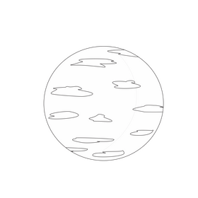 Pluto planet illustration black and white clipart