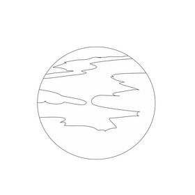 Uranus planet black and white clipart