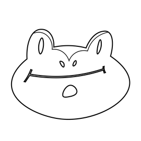 Frog head black and white clipart
