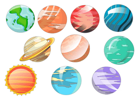 Planets cartoon vector