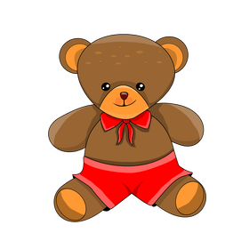 Teddy bear in red shorts clipart