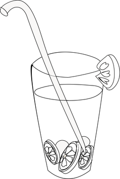 Free orange juice black and white clipart