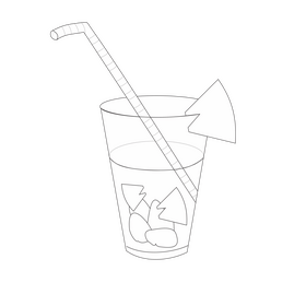 Pineapple juice black and white clipart