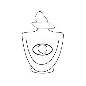 Peach scented perfume black and white clipart