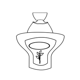 Leaf perfume black and white clipart