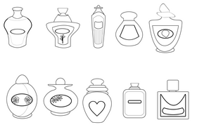 Perfumes black and white vector