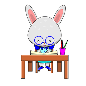 Cartoon rabbit at school clipart