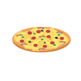 Cheese and bacon pizza drawing clipart