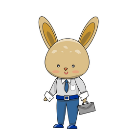 Free rabbit going to work clipart