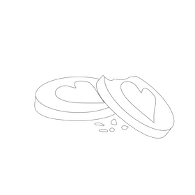 Oat biscuit illustration black and white clipart