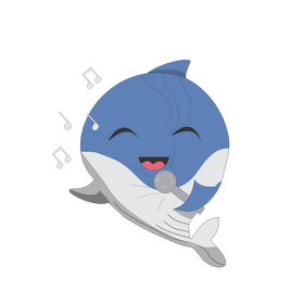 Cute dolphin singing illustration clipart