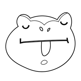 Frog tongue black and white clipart