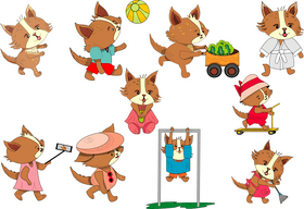 Cartoon foxes vector