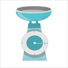 Mechanical weighing scale drawing clipart