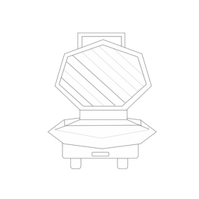 Cartoon grill sandwich maker black and white clipart