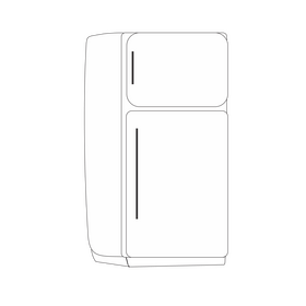 Kitchen refrigerator black and white clipart