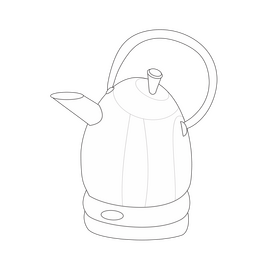 Electric jug kettle black and white clipart