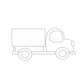 Truck black and white clipart