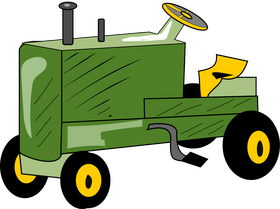 Green tractor clipart
