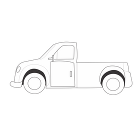 Free pickup truck black and white clipart