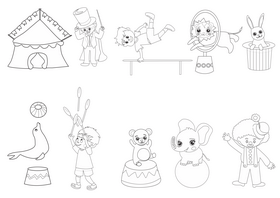 Circus black and white vector