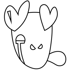 Gecko with heart eyes black and white clipart