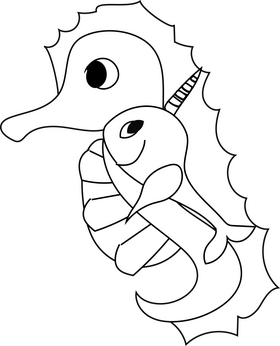 Narwhal riding a horse black and white clipart