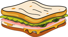 French sandwich drawing clipart