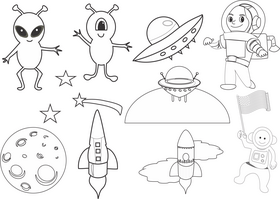 Space black and white vector