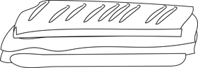 Free panini sandwich black and white clipart