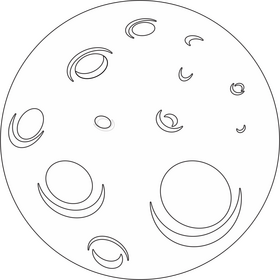 Cartoon moon black and white clipart