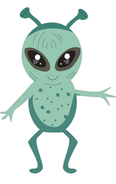 Alien with two eyes illustration clipart