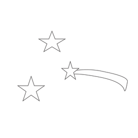 Cartoon stars black and white clipart