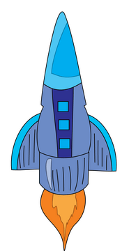 Blue rocket drawing clipart