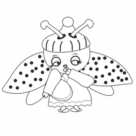 Free ladybug going to bed black and white clipart